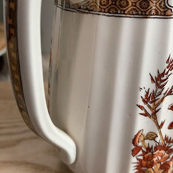 As Is Damaged Copeland Spode Indian Tree Small Pitcher Orange Floral Scallop - Picture 8 of 17